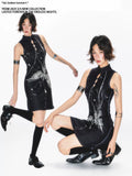 YEDM Butterfly Snake Print Cheongsam Dress