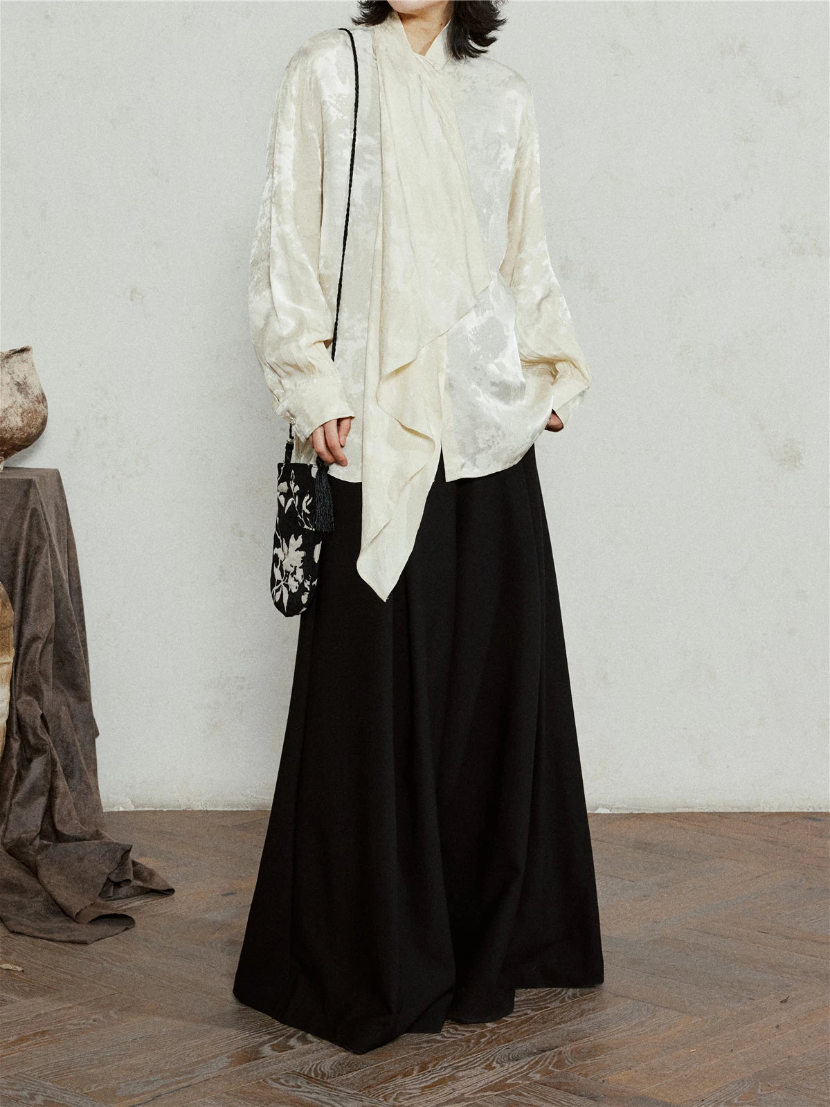 SUNYVONNE Temperament Jacquard Long-sleeved Shirt