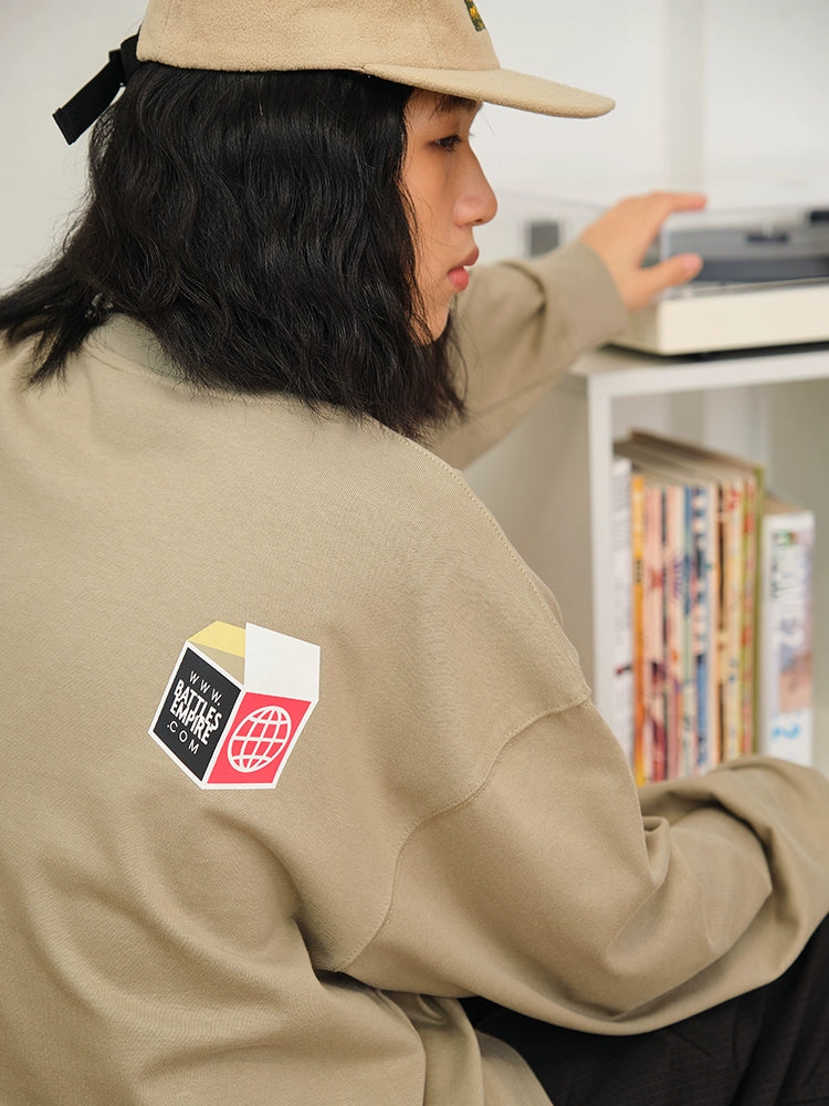 Battles Epoxy Contrast Color Casual Long Sleeve