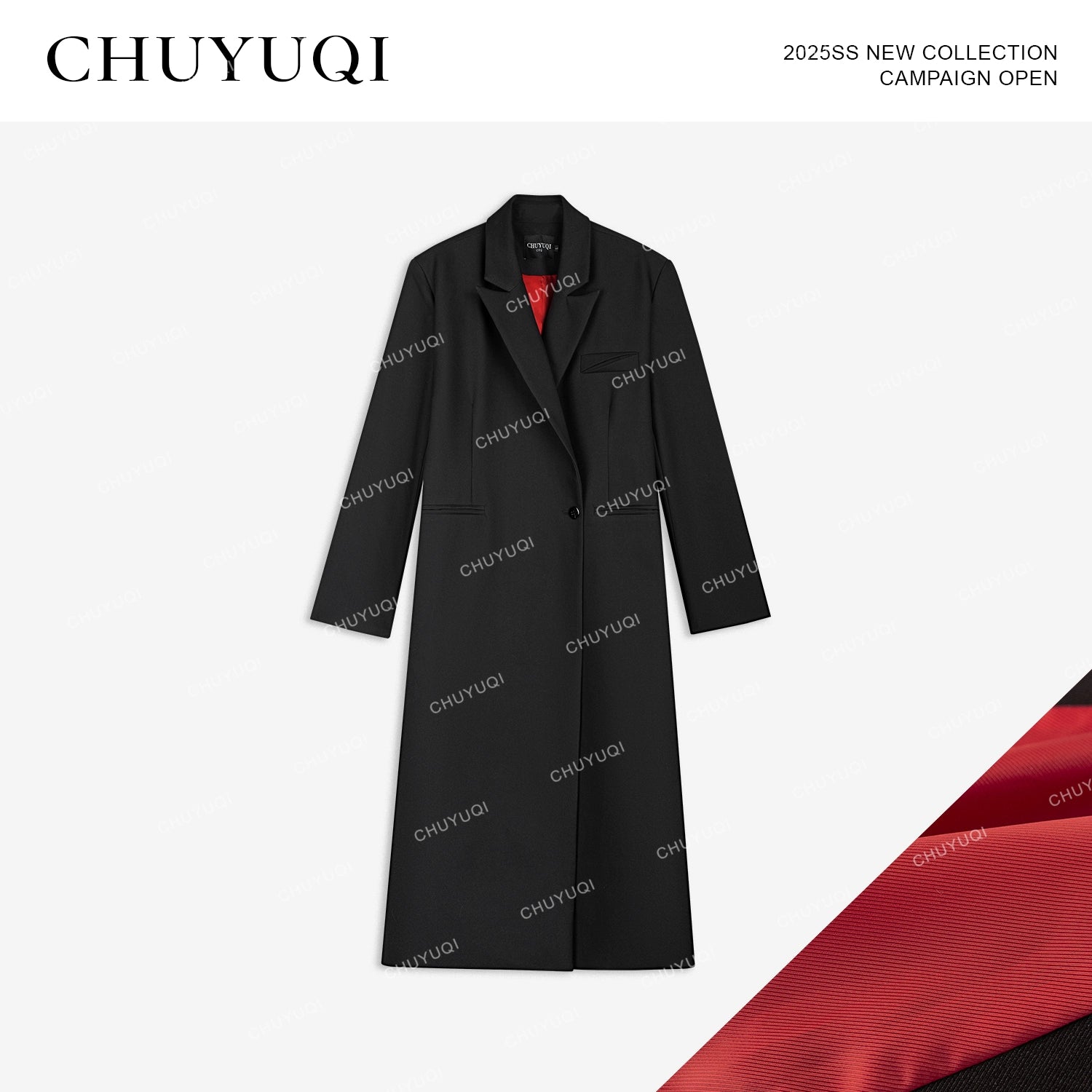 CHUYUQI Premium Aura Red Lined Coat