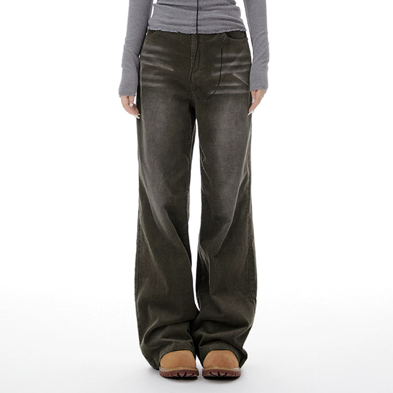 Imone Vintage Heavy Corduroy Loose Straight Casual Pants