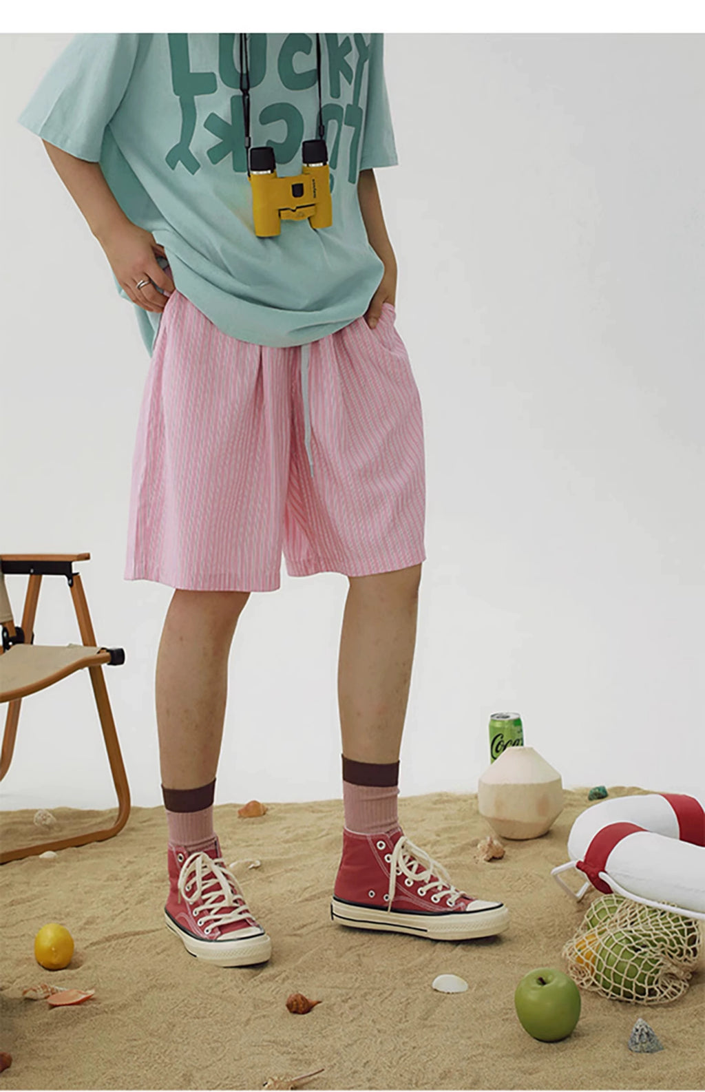 STILLYOU Versatile Striped Casual Shorts