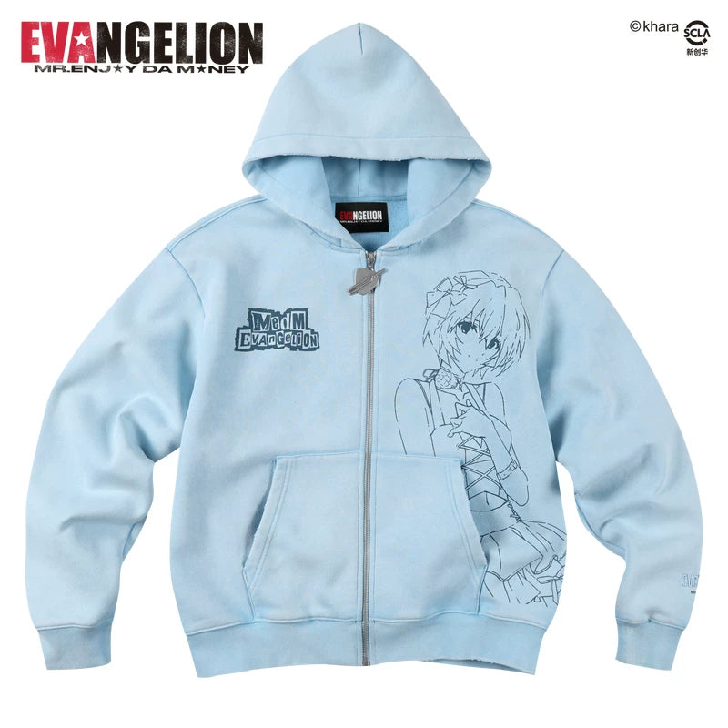 MEDM Character Line Draft Casual Hooded Sweater Jacket