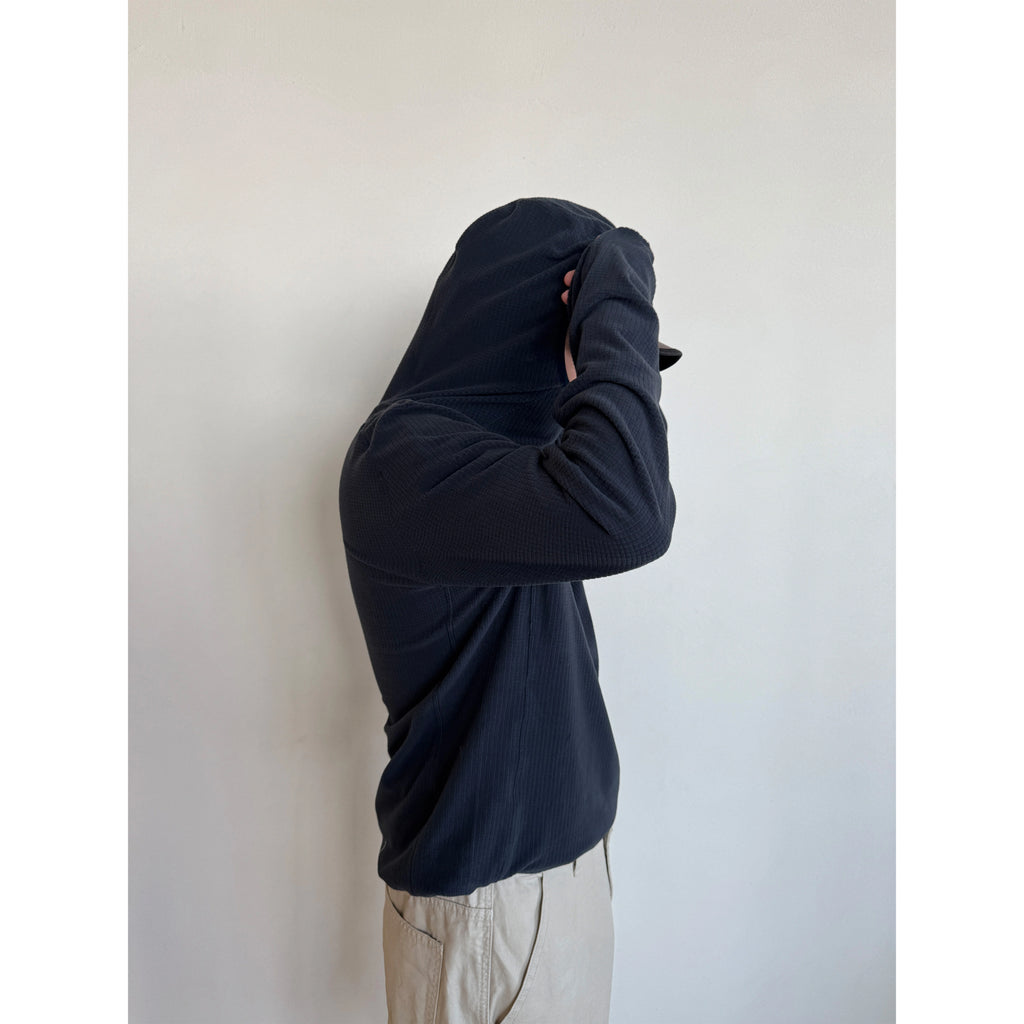 Anniehall Waffle Fleece Outdoor Running Hooded Sweater