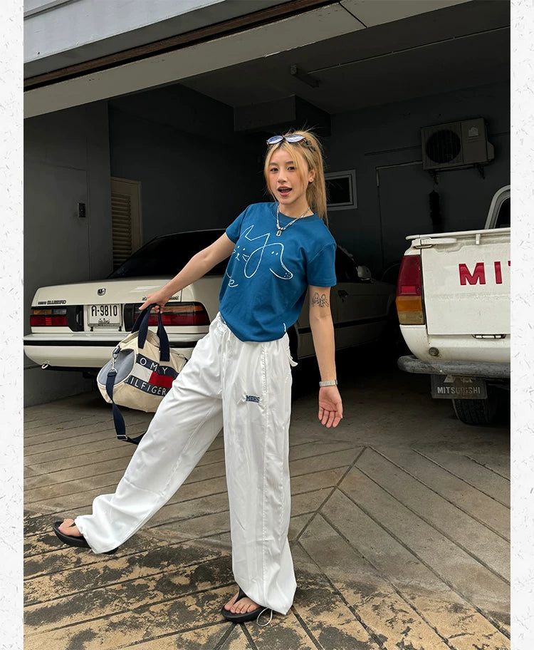 CCYE Stick Figure Front Shoulder Casual Tee