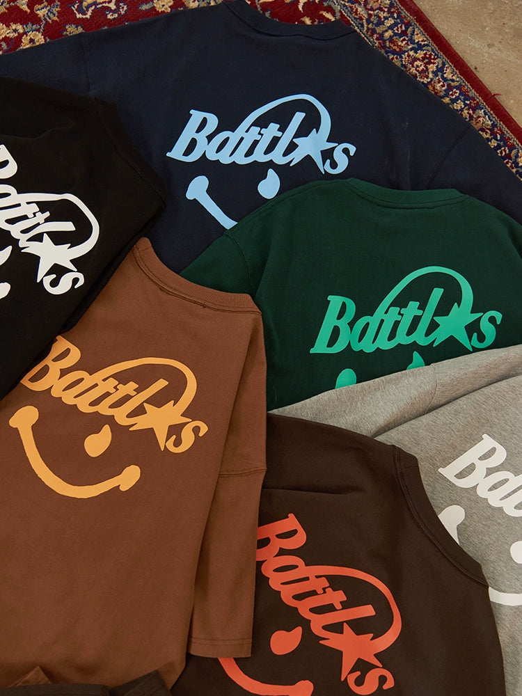 Battles Smiley Print Casual Tee