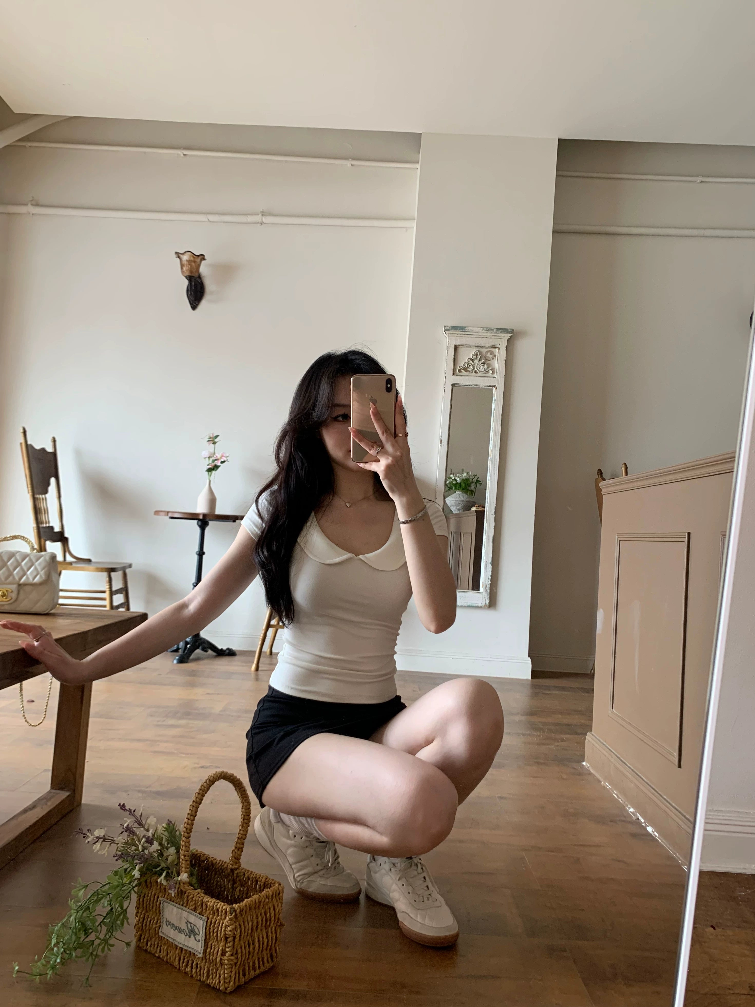 Popchee U-neck Simple Versatile Tee