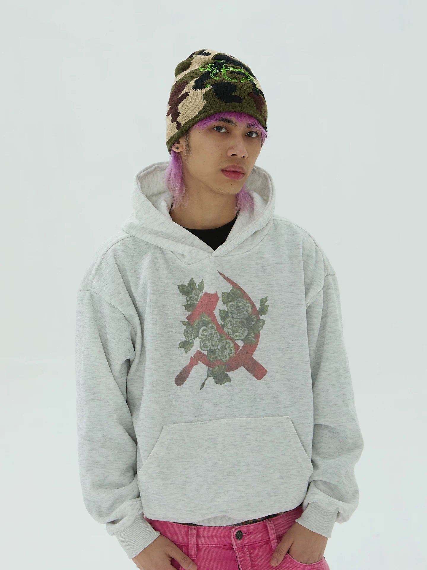 71AN Embroidery Camouflage Knitted Wool Hat