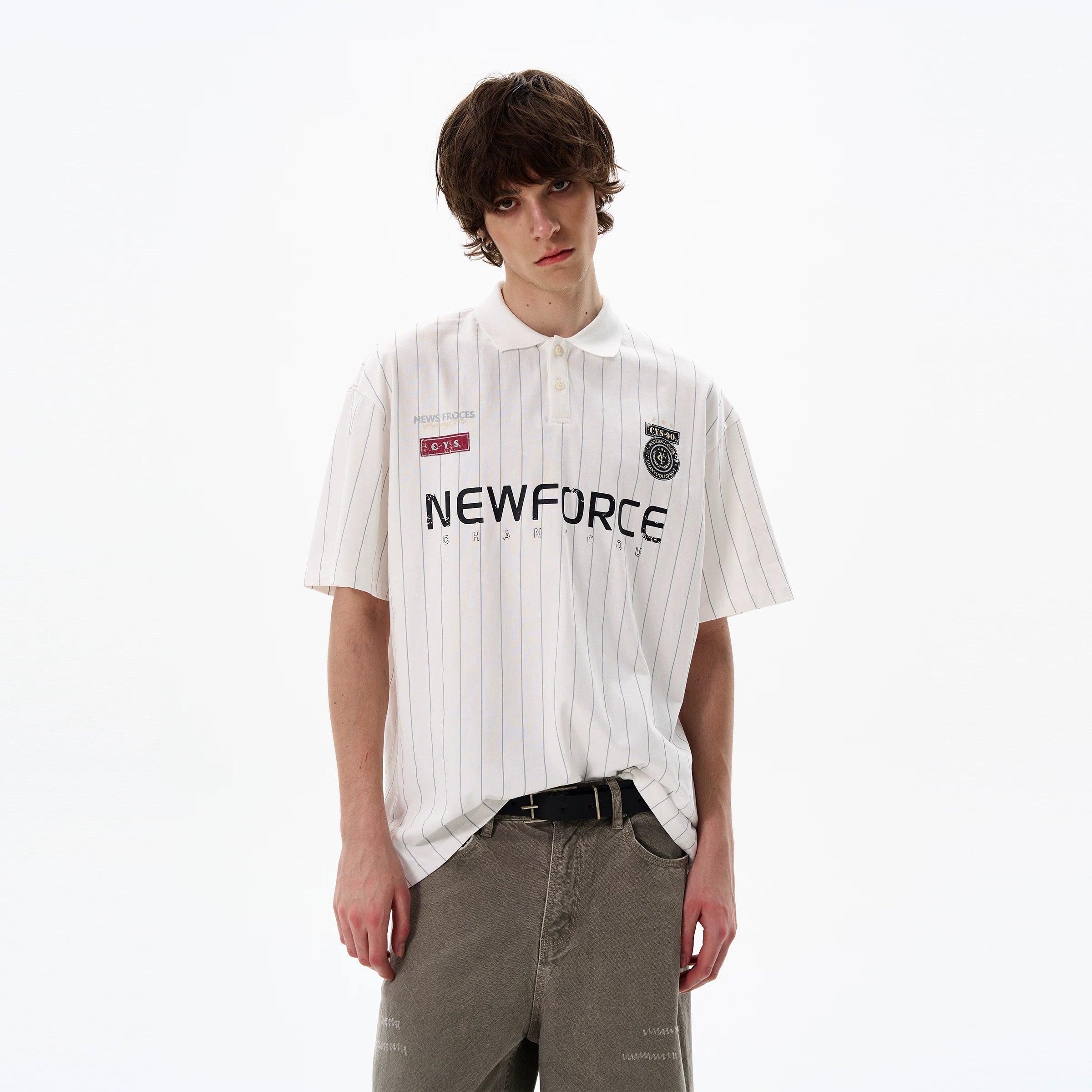 WLNEXT Retro Ruffian Handsome High-end Polo Shirt Tee