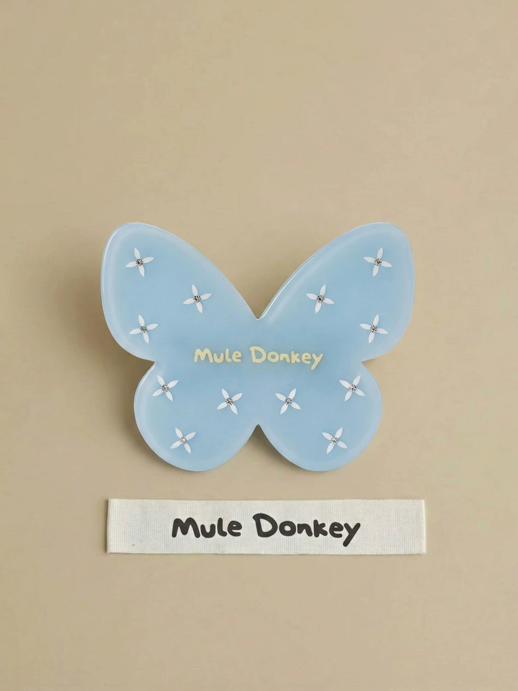 Mule Donkey Blue Butterfly Girl Side Clip Side Hair Accessories