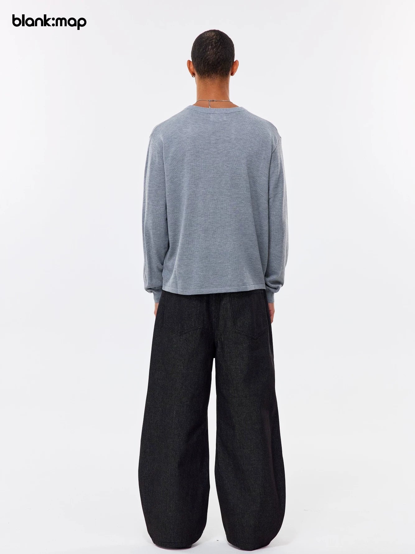 Blank Map Vintage Pleated Denim Trousers