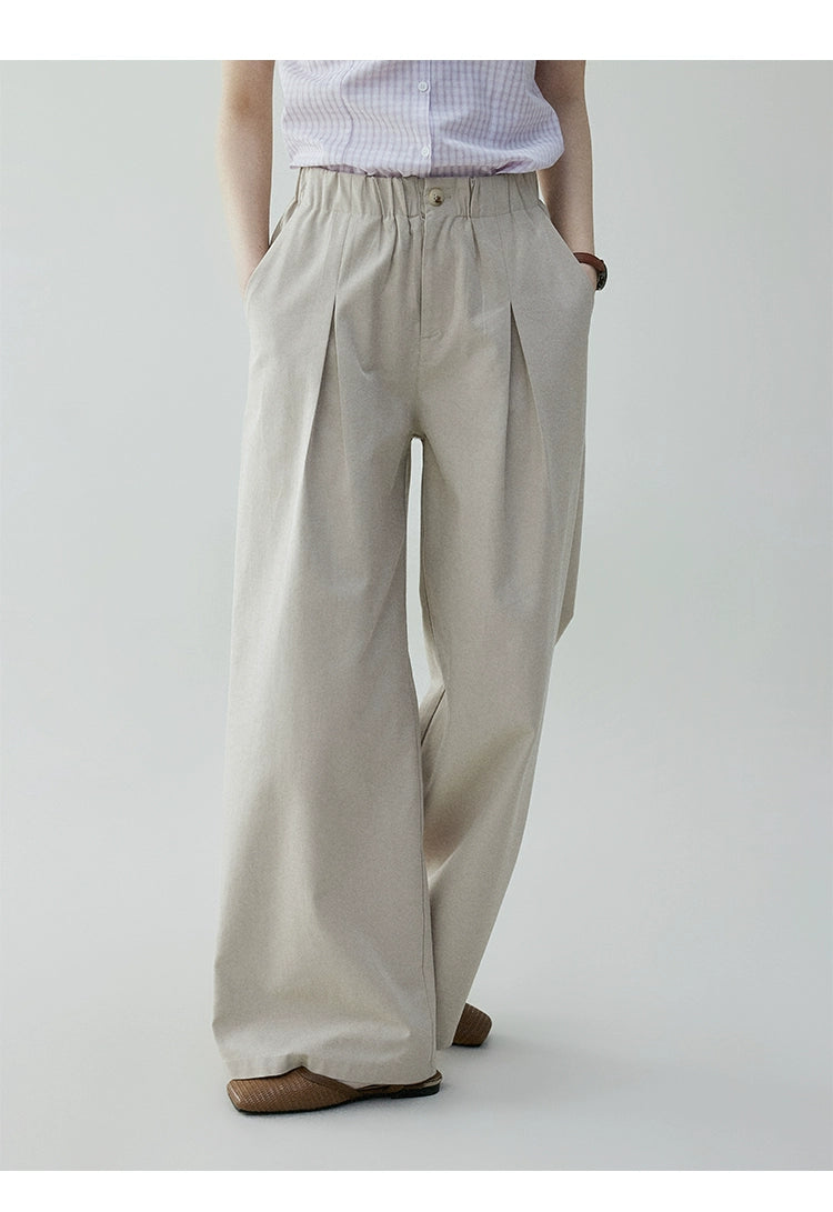 VOOE High-waisted Elastic Casual Loose Suit Pants