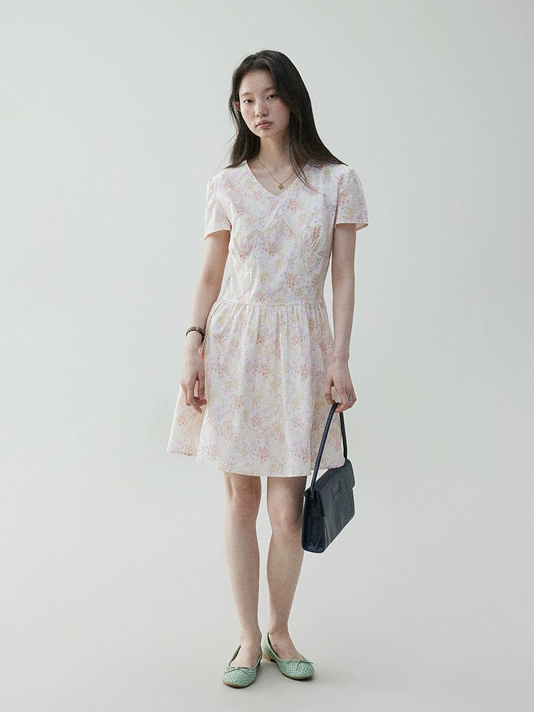 VOOE V-neck Floral Sweet Dress