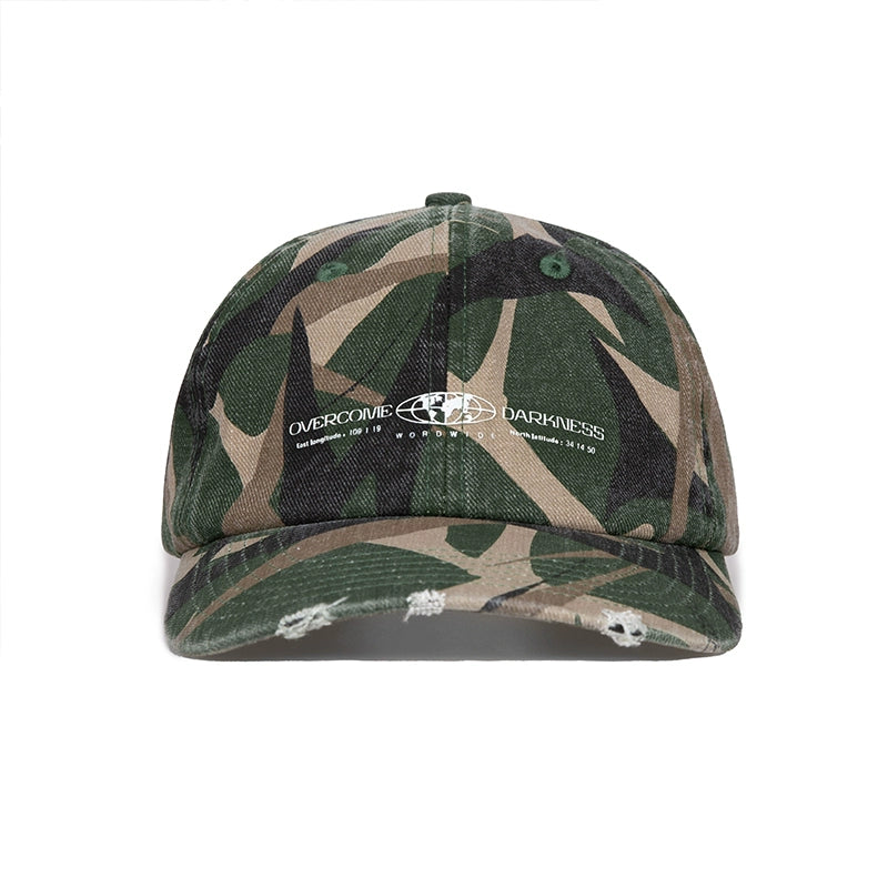 OD Camouflage Retro Wrecked Burr Brim Cap