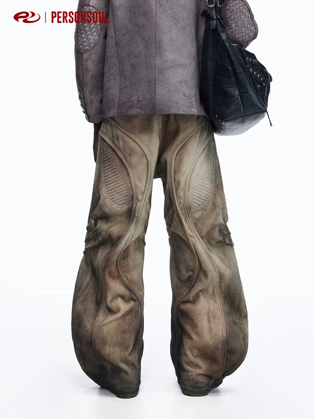 PERSONSOUL Suede Wipe Dirty Faded Jeans