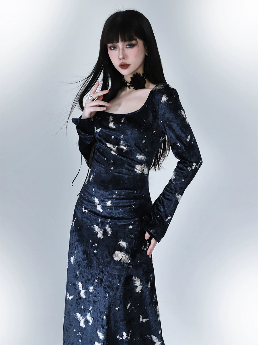 LADYGHOST Vintage Velvet Dress