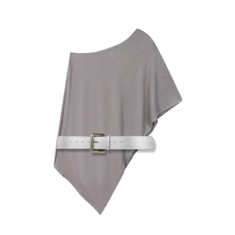 Zero Slanted Shoulder Loose and Thin Irregular Tee