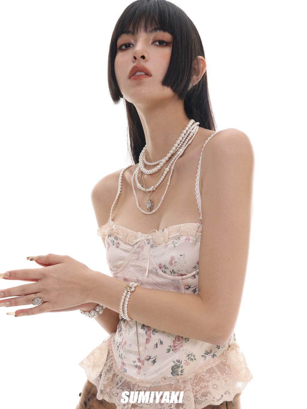 SUMIYAKI Pearl Multi-layer Stacked Belt High-end Light Luxury Necklace