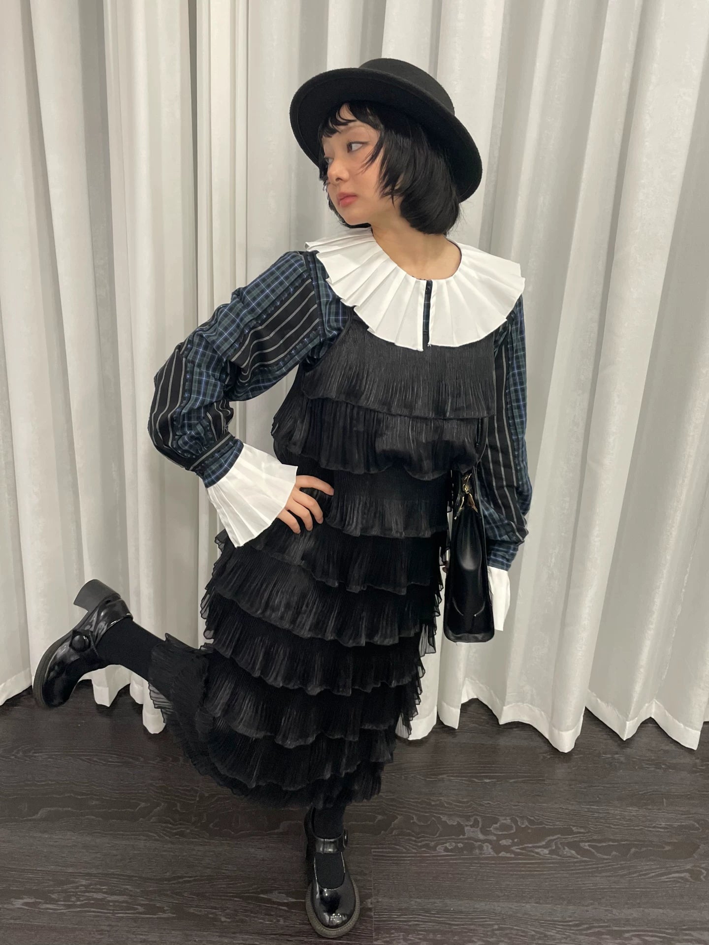 Loosesmell Multi-layer Pleated Suspender Dress