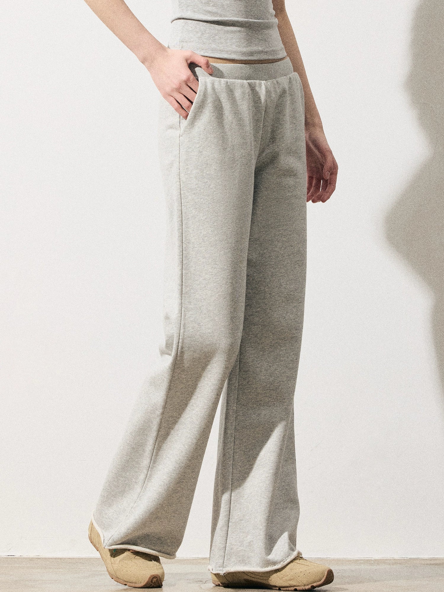 RPB BRAND Casual Hem Destroy Low-rise Slim Straight-leg Pants