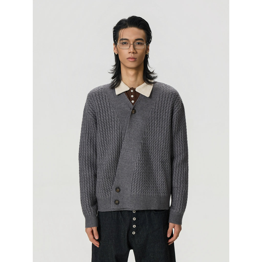 BTSG Vintage V-Neck Slack Cardigan Sweater Jacket