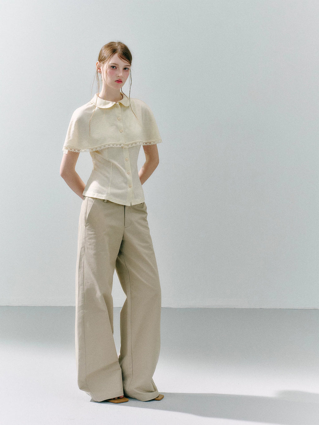 LOST FOREST Skinny Skin-friendly Cloak Integrated Tee