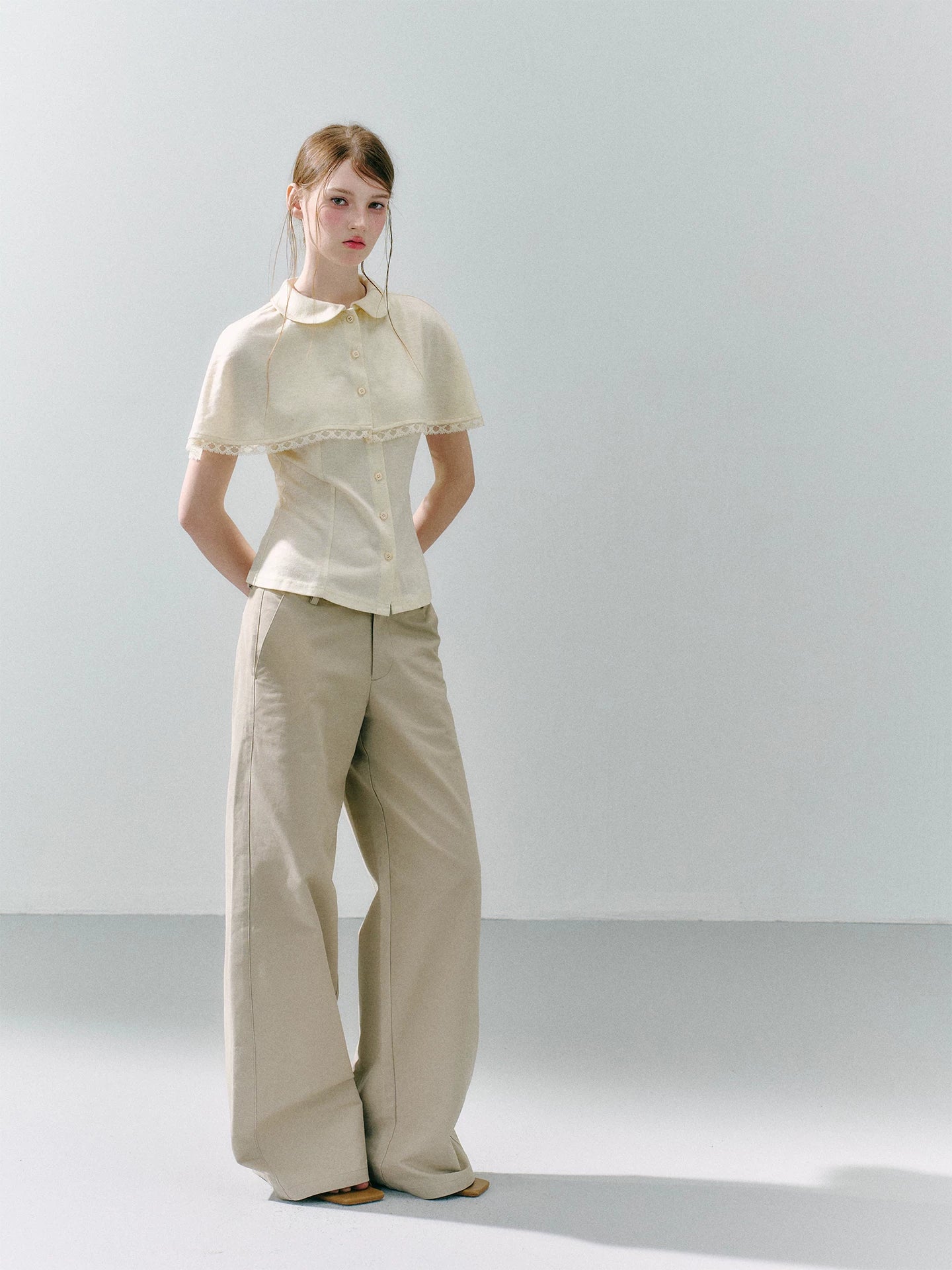 LOST FOREST Skinny Skin-friendly Cloak Integrated Tee