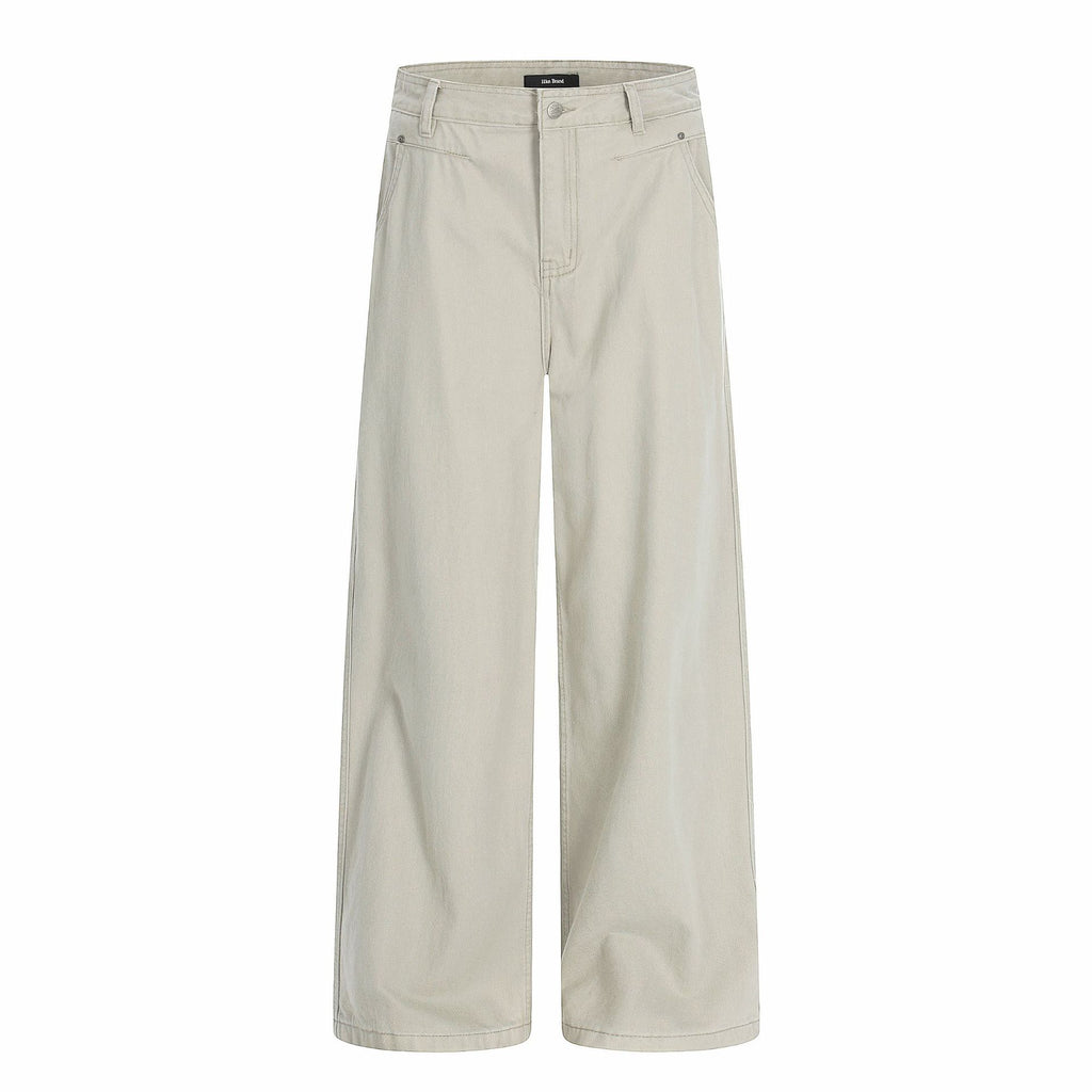 11KN Pleated Silhouette Loose and Thin Straight Jeans