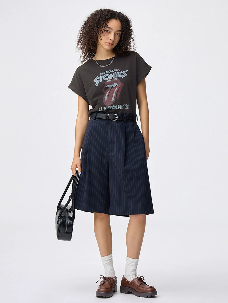GU Washed Retro Printed Casual Tee