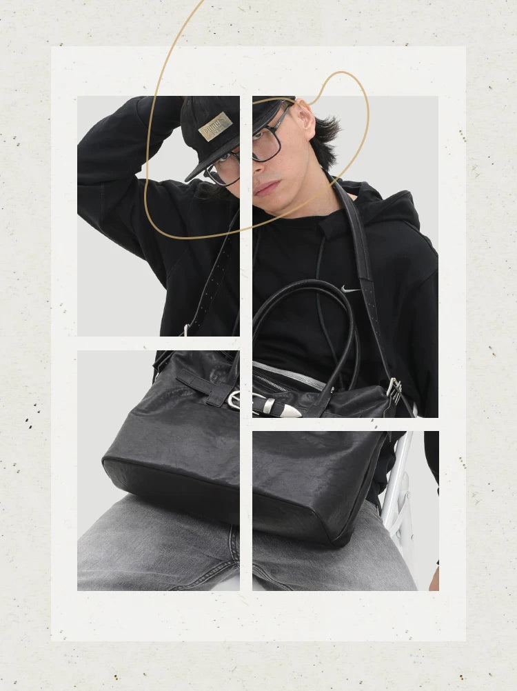 KoniKoni Leather Large Capacity Handbag