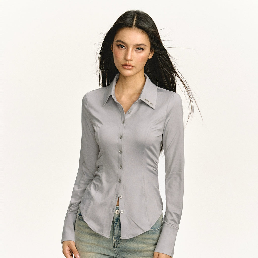 Ariseism Vintage Satin Long Sleeve Shirt