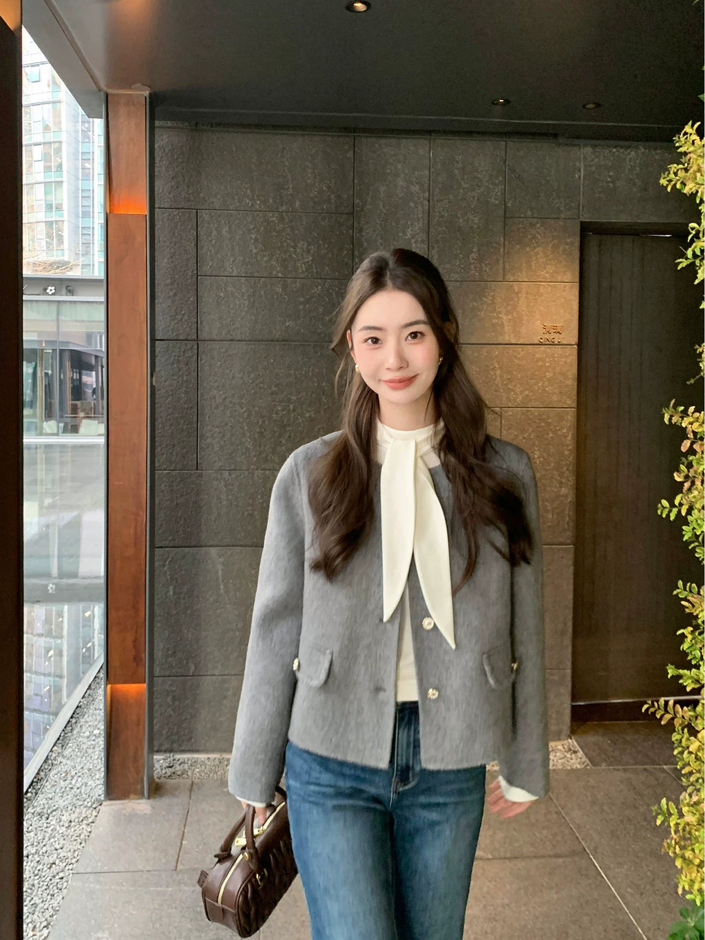 Pusumede Double-sided Short Woolen Coat