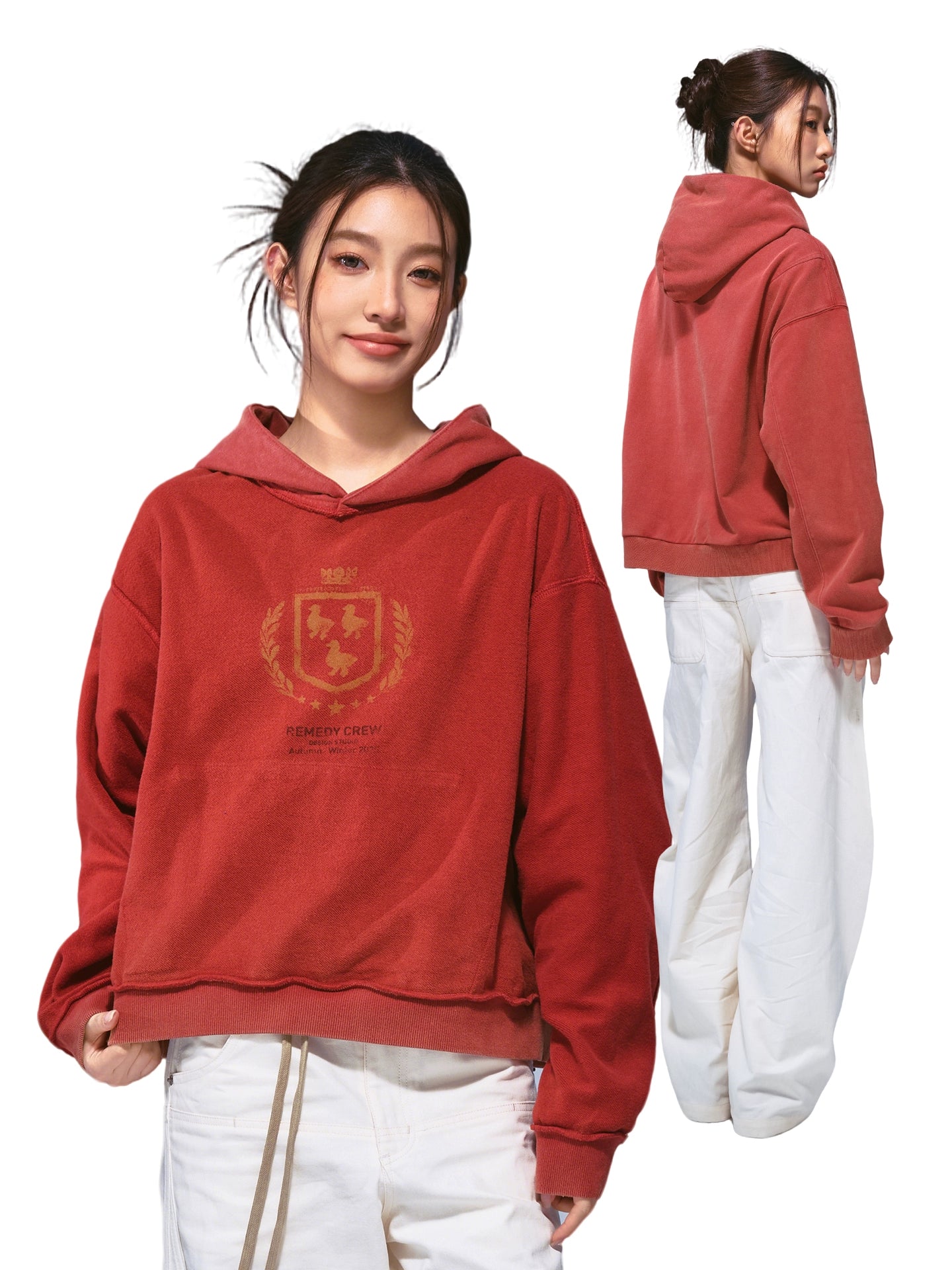 Remedy Vintage Loose Double Sided Hooded Sweater