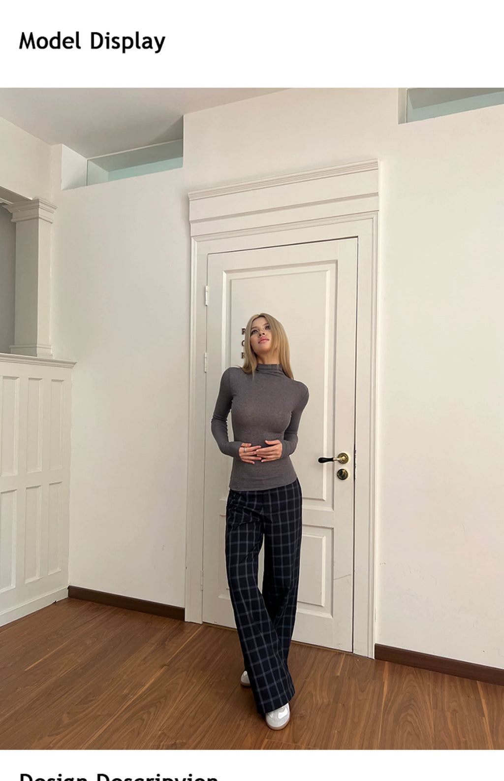 Audwyn Vintage Plaid Loose Straight Casual Pants