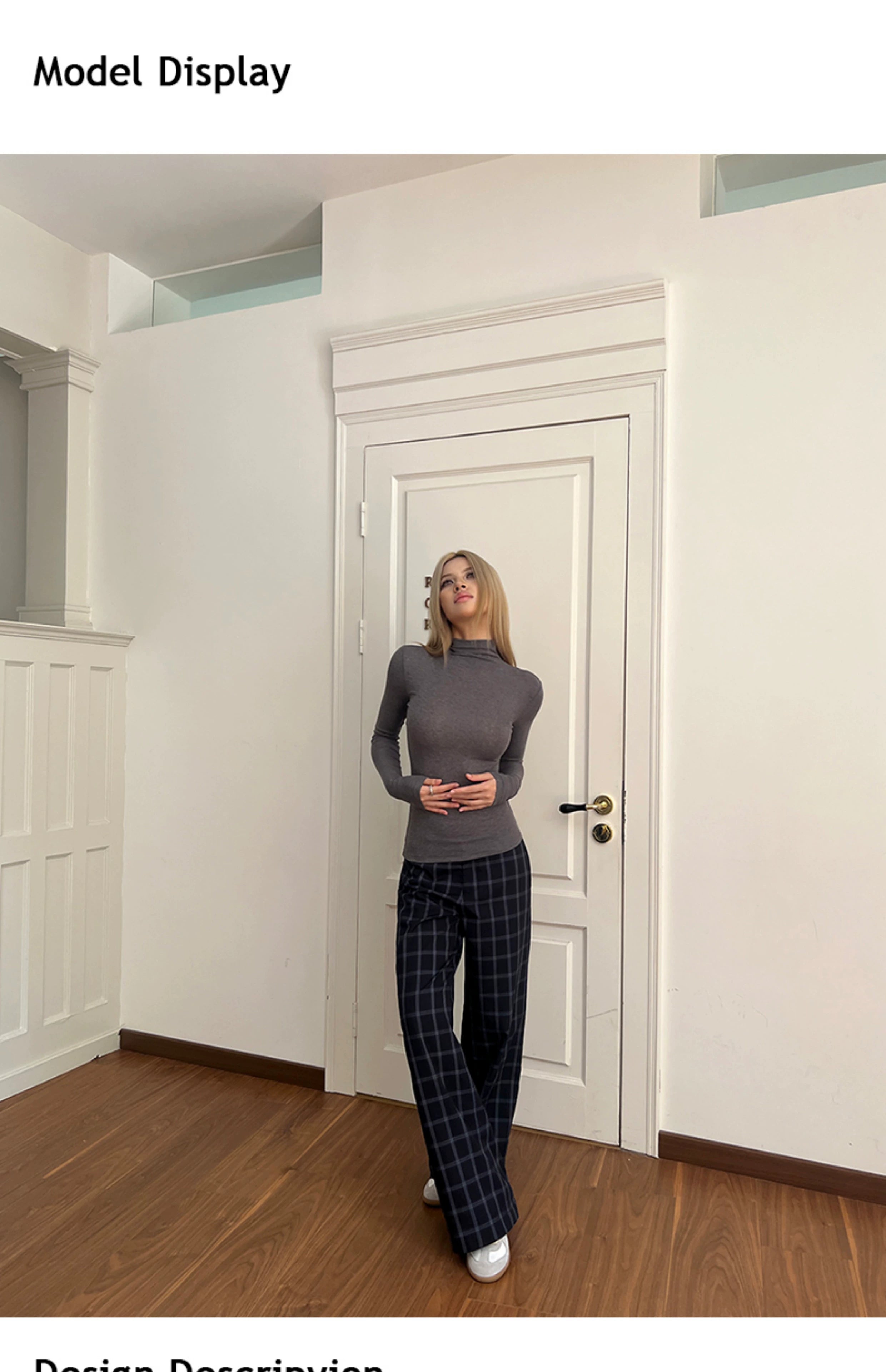 Audwyn Vintage Plaid Loose Straight Casual Pants