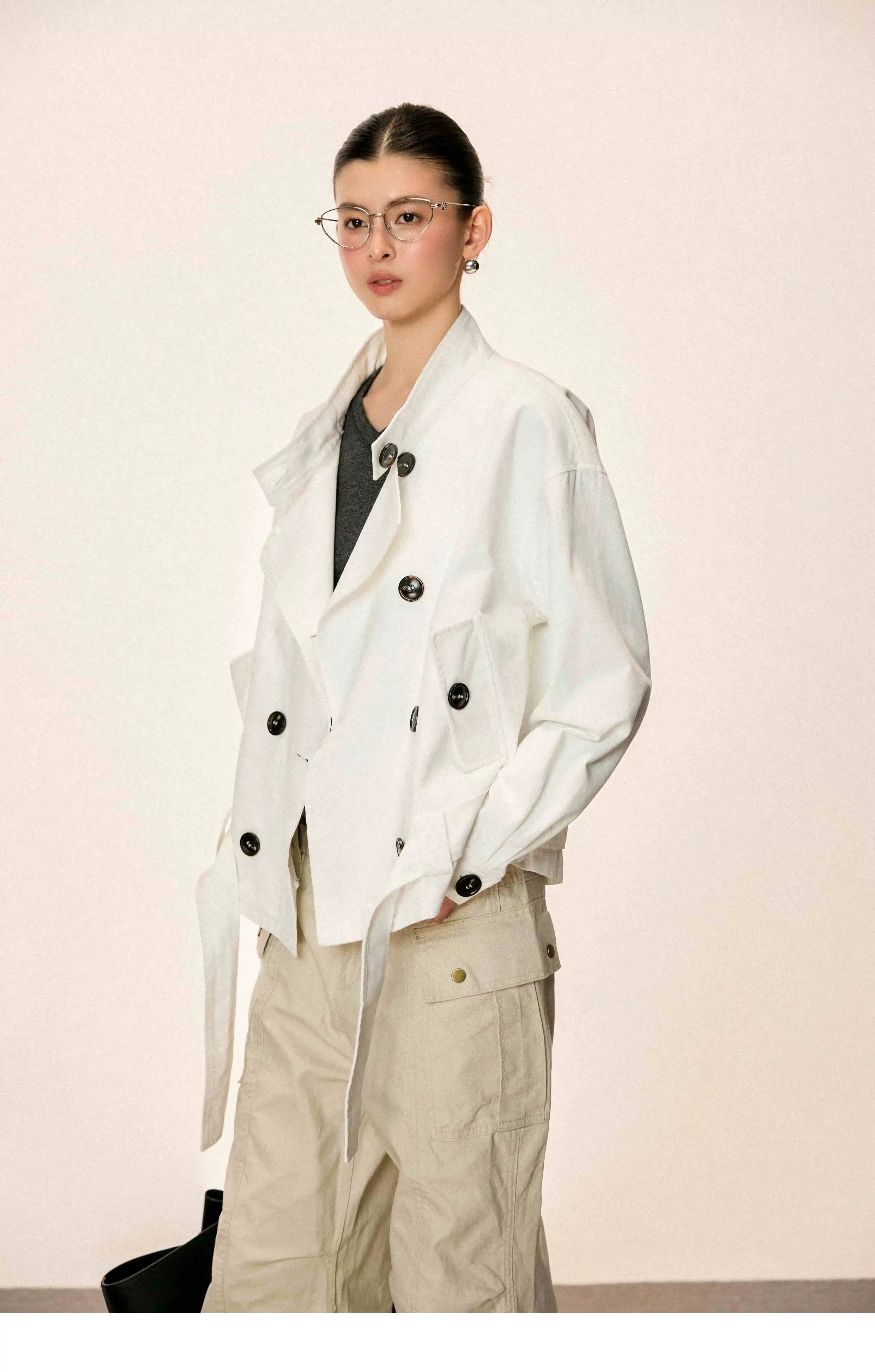 Cherry Melody Casual Short Trench Coat