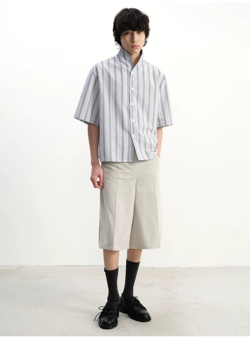 JCAESAR Striped Breathable Short-sleeved Shirt