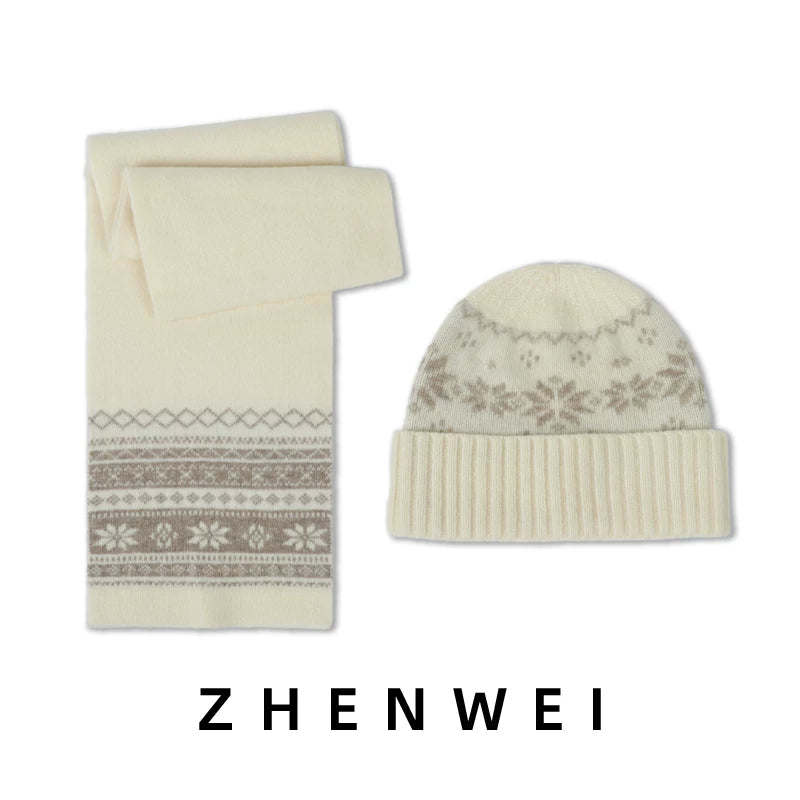 ZHENWEI Pure Wool Fair Island Knitted Small Scarf Scarf