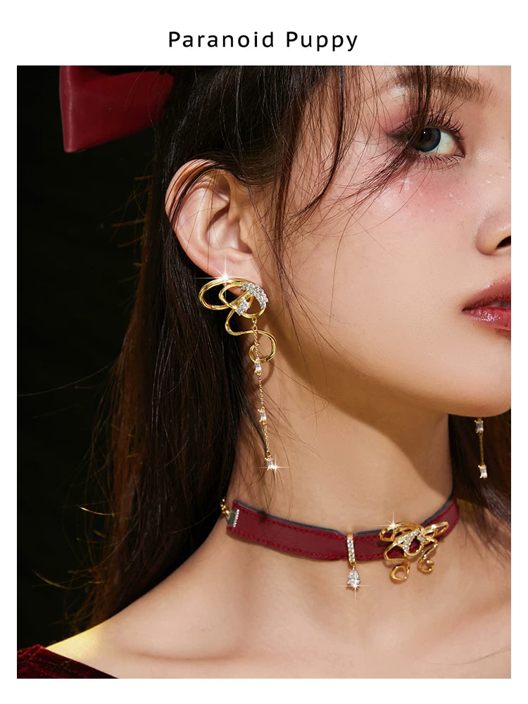PP Streamer Bow Fringed Earrings
