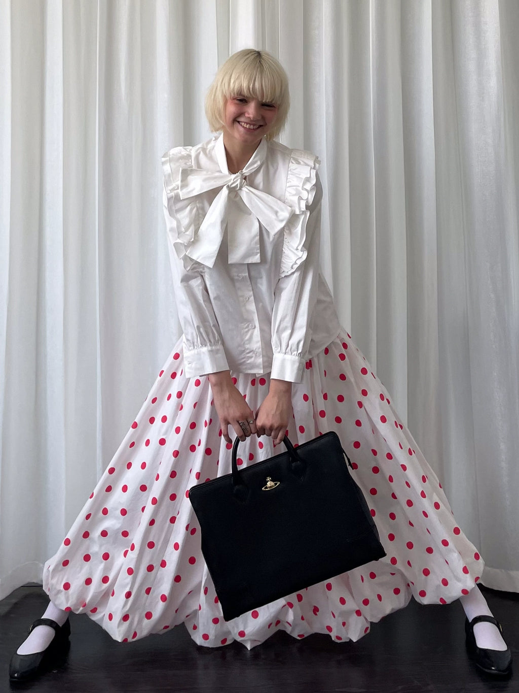 Loosesmell Polka Dot Loose Bubble Dress