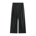 Slight Vogue Elastic High Waist Pleated Wide Leg Casual Pants