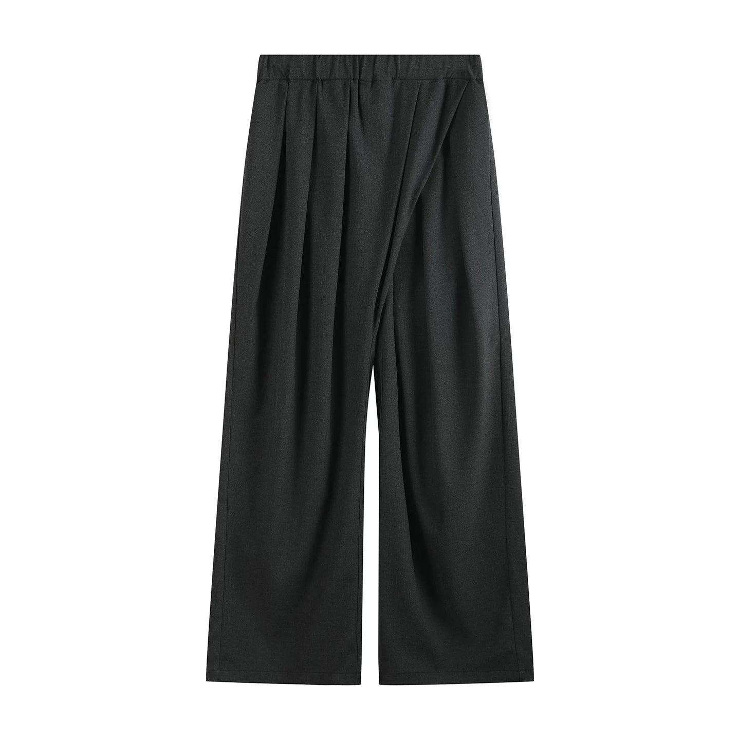 Slight Vogue Elastic High Waist Pleated Wide Leg Casual Pants