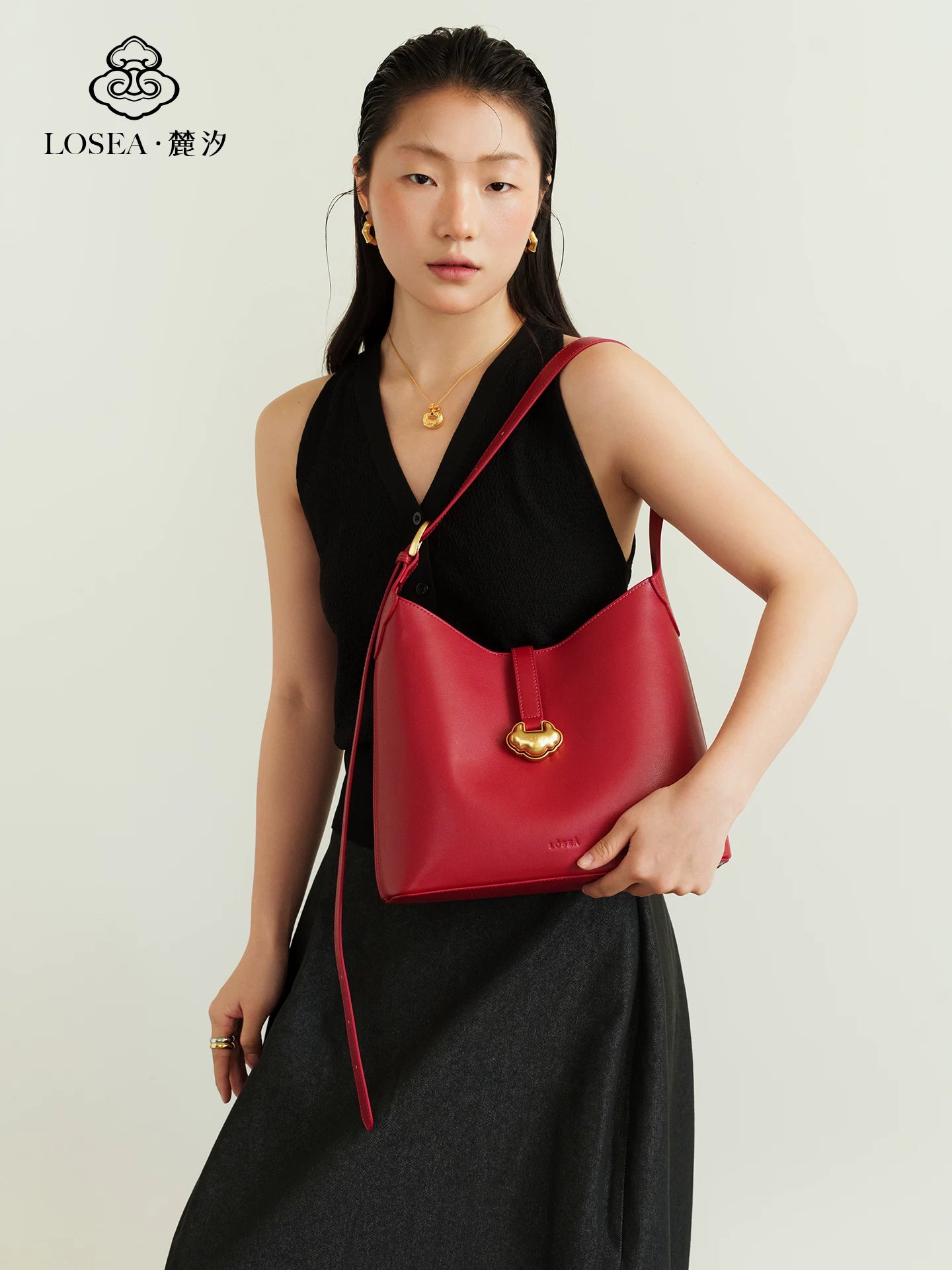LOSEA Vintage Ruyi Bucket Bag