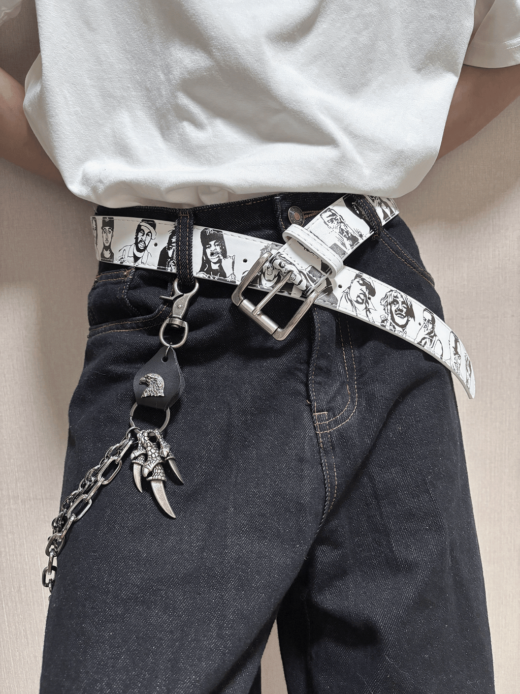 DPOL Hip Hop Original Portrait Hand Painted Belt