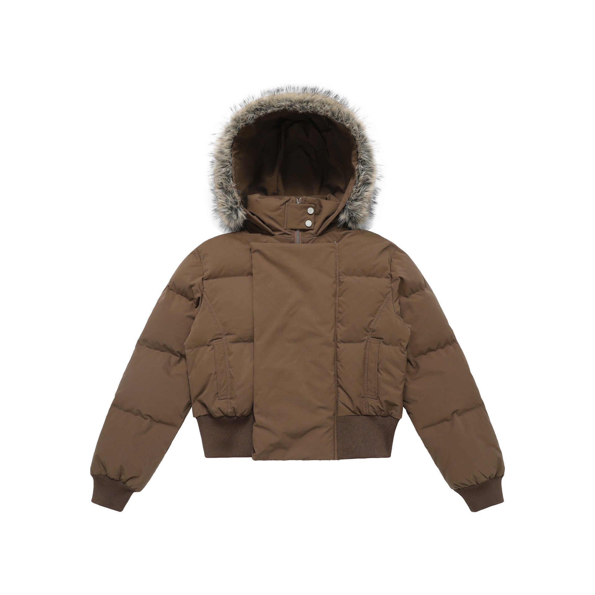 CHANYOOU Retro Hooded Fur Collar White Duck Down Jacket