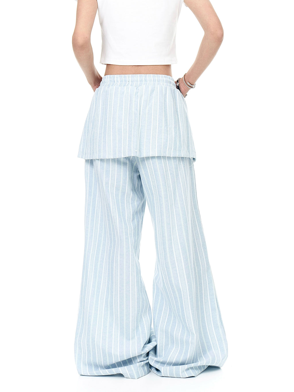 BLACKLISTS Lazy Wind Fake Two-piece Stacked Striped Pants