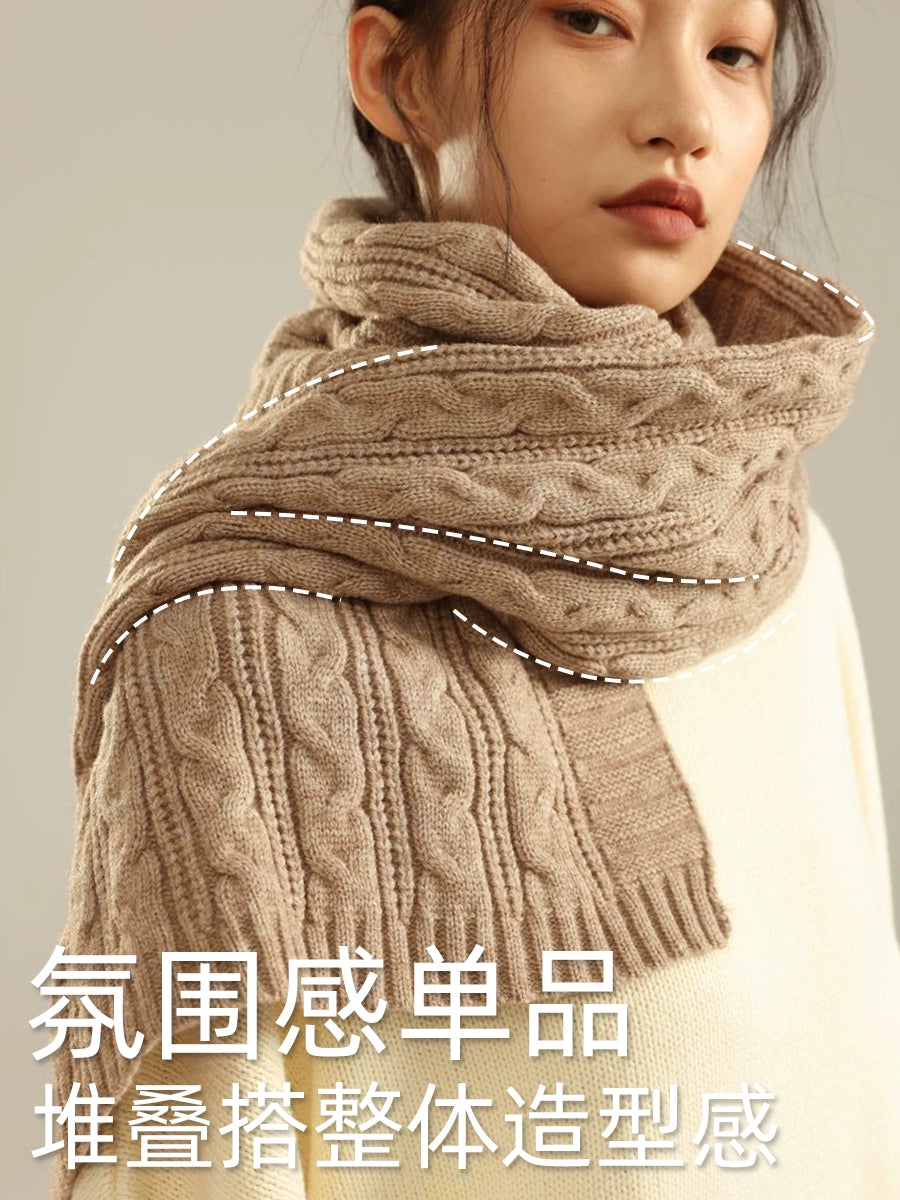 ZHENWEI Premium Coarse Knitted Scarf