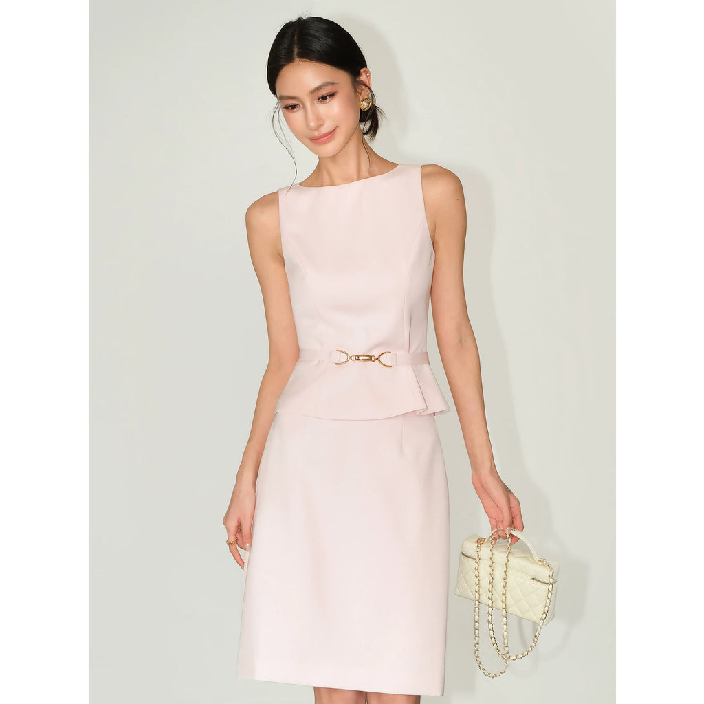 NEVA HU Temperament Sleeveless Vest Waist Skirt Set