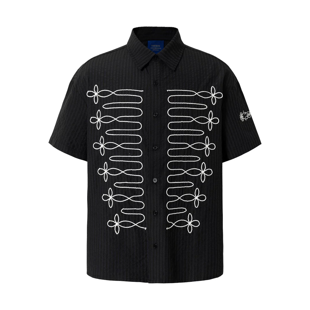 YADcrew Lapel Casual Short Sleeve Shirt