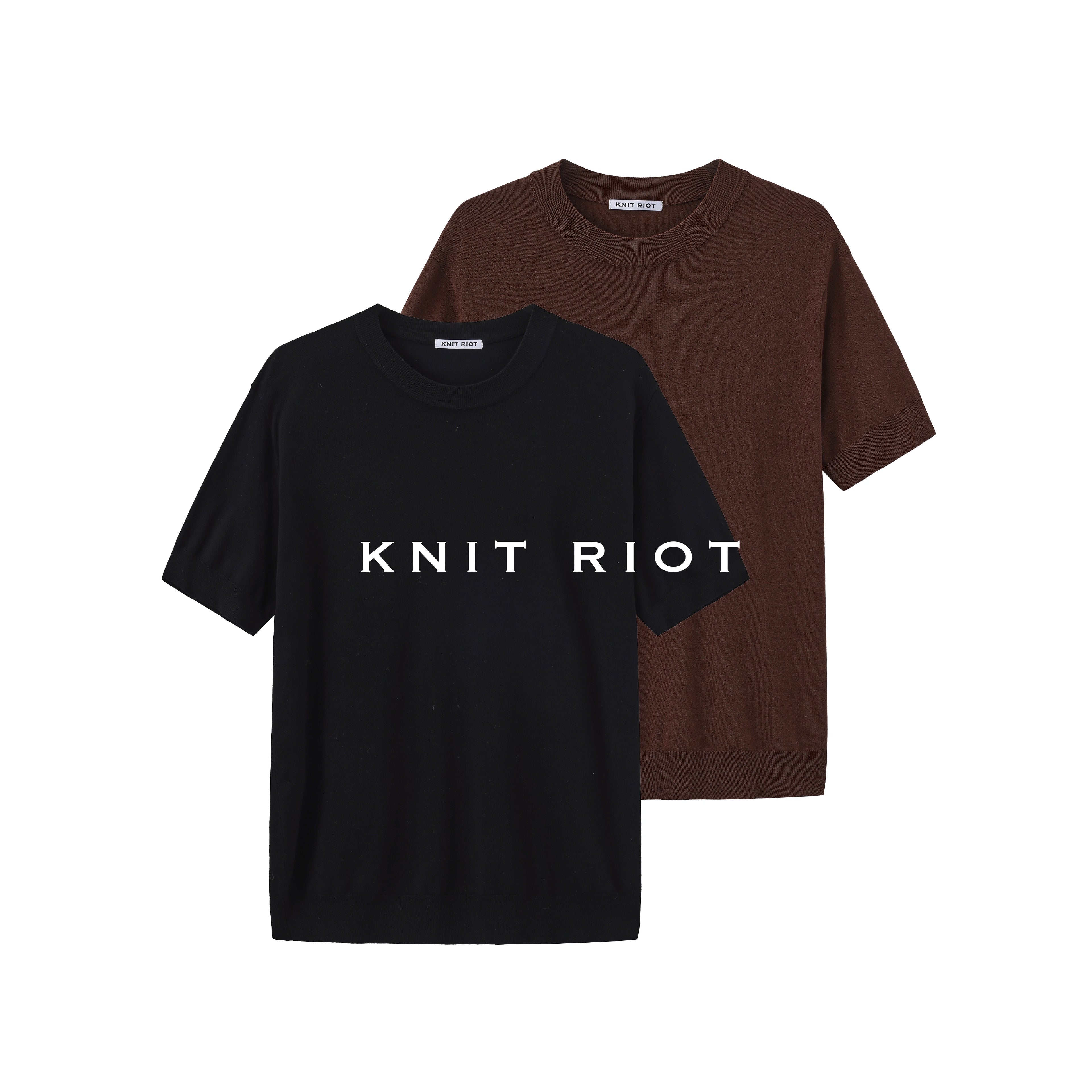 KNITRIOT Crew Neck Skin-friendly Breathable Knitted Sweater Tee